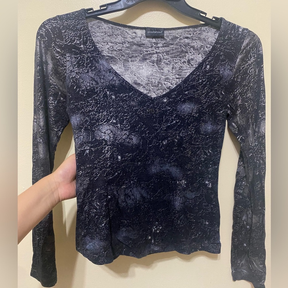 Vintage 90’s grunge metallic long sleeve top